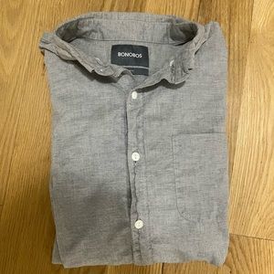 Bonobos grey long sleeve button up slim fit